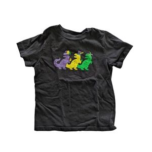 Mardi Gras T-Shirt with Colorful Dinosaur Design